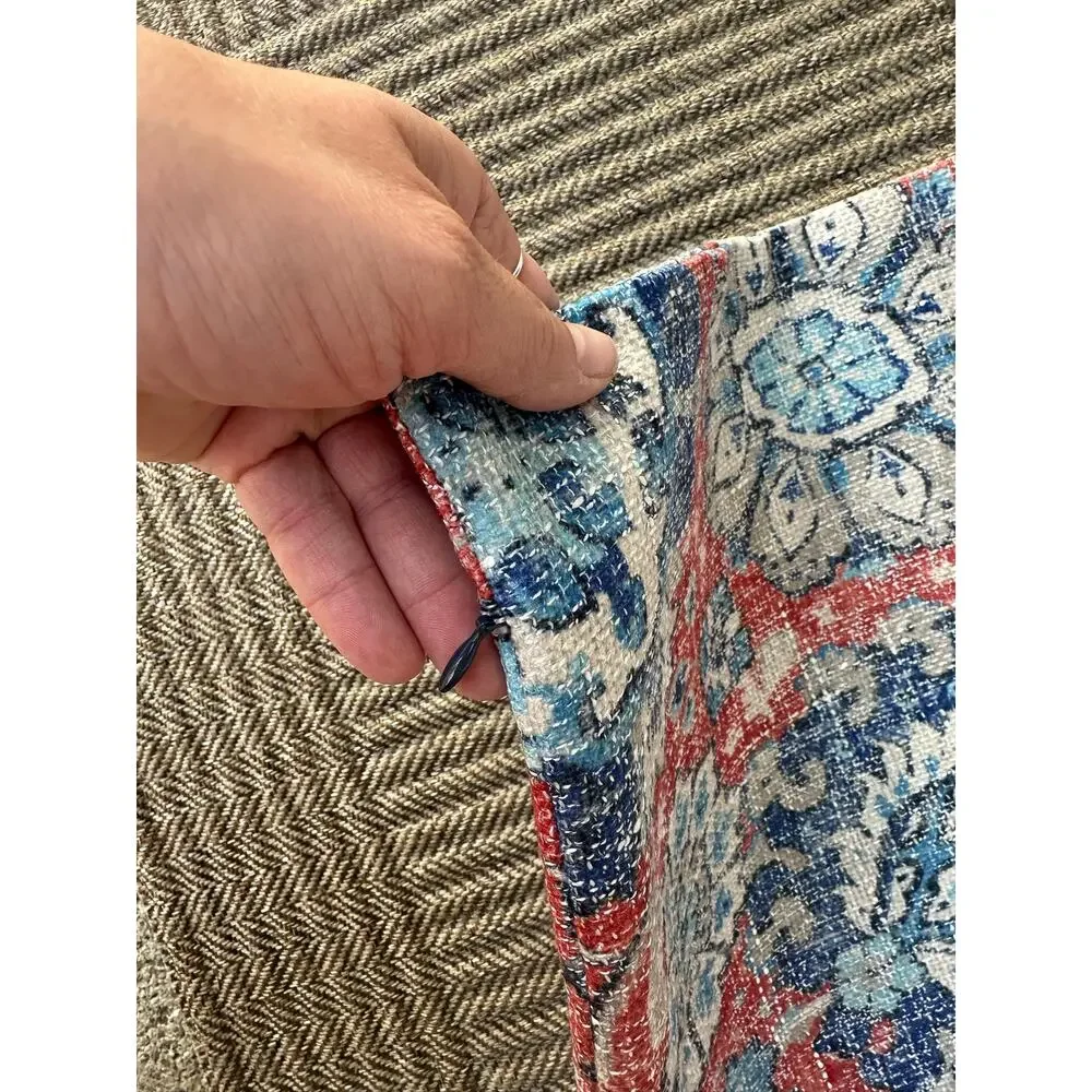 20x20” red blue batik paisley floral print pillow cover home decor bohemian